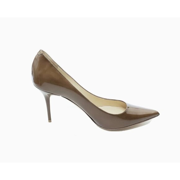 Jimmy Choo Agnes Tan Patent Leather Pointed Toe Pumps Womens Size 38 US 8 - Picture 2 of 14